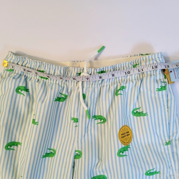 Cat & Jack Boys UPF 50+ SwimTrunks Green Crocodile Print L (10/12) Elastic Waist - Picture 4 of 9